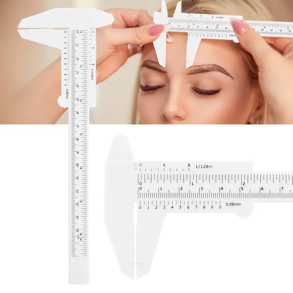 Waterproof Plastic Eyebrow Permanent Makeup Ruler Students Experimental Measurement Tools For Permanent Makeup Tattoo Eyebrow Line Lip (3 pcs)