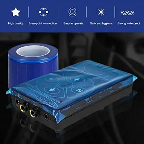 Blue Barrier Film Roll– 1200 Sheets (4" x 6") Adhesive Tape for Dental, Tattoo, Makeup Skin care skincare Brow