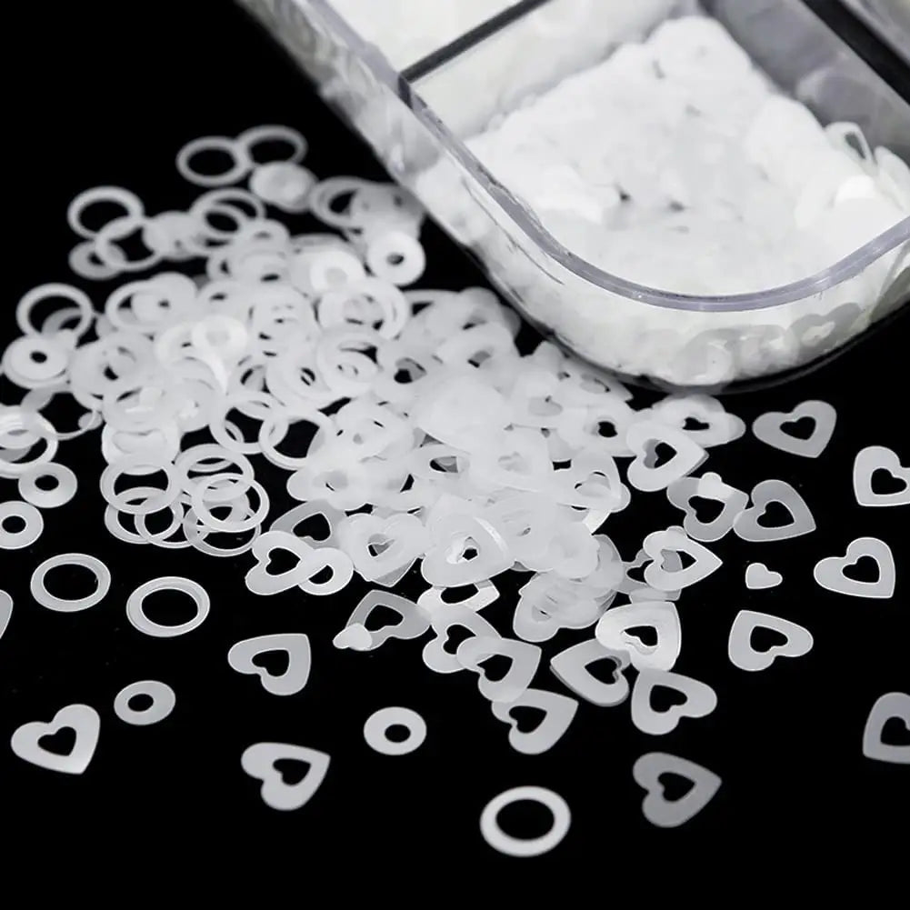 12 Grids White Flower Nail Stickers