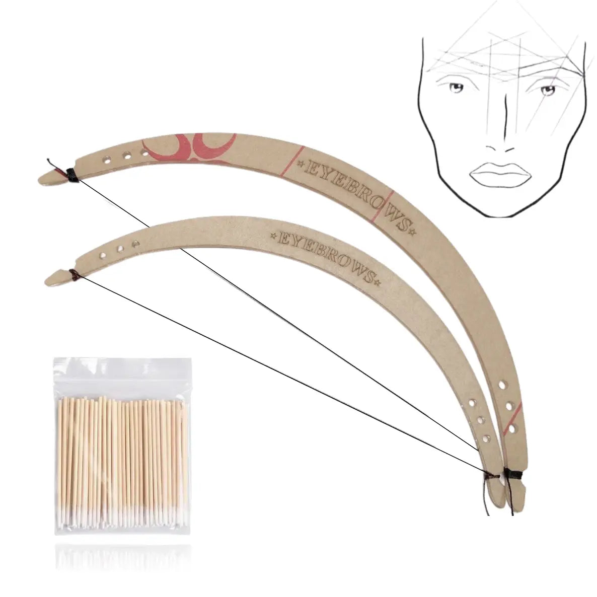 Embroidery position Bow Eyebrow Mapping Measuring Tool Dye Thread (1 pcs)