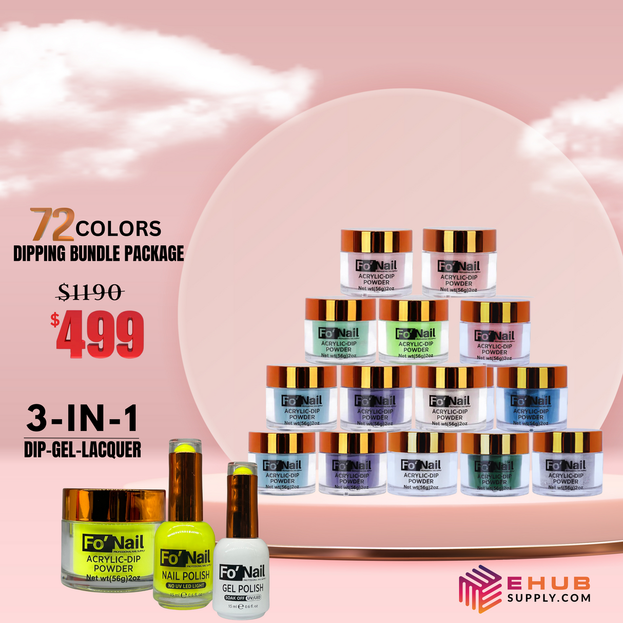 BUNDLE ACRYLIC SALE - DIP/GEL/LACQUER NAIL (72 colors)