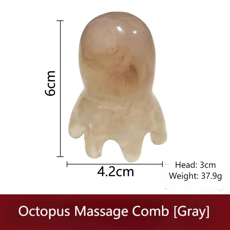 2 Pcs Octopus Head Massager Comb, Point Massage Comb, Back Neck and Back Manual Deep Massage tools Head Spa Headspa Facial