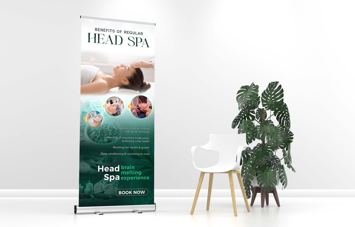 HeadSpa Banner Retractable Head Spa Skin care Skincare Shampoo Facial Gội Đầu