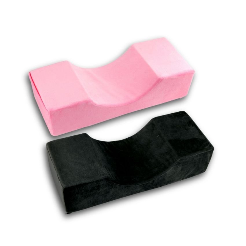 Lash Pillow for Lash Extensions, Eyelash Extension Pillow, Lash Bed Pillow, U Shaped Memory Foam Neck Pillow for Eyelash Extensions, Black- Pink