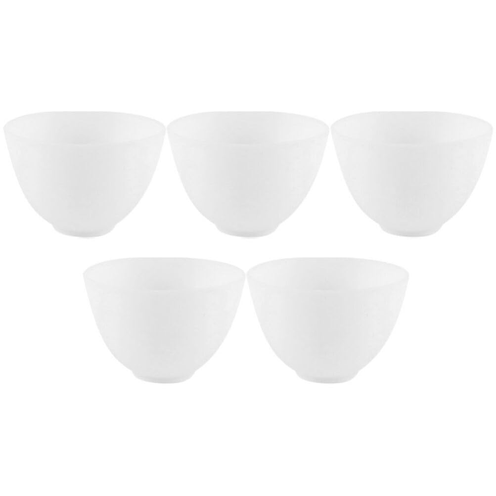 5 Pcs Silicone Facial Mask Bowl DIY Face Mask Mixing Bowl for Home Salon Spa Face Skin Applicator Bowl, White
