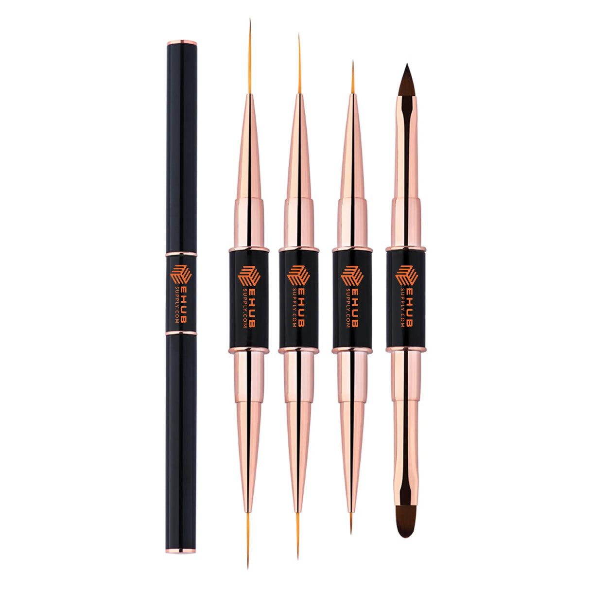 Metallic Nail Art Pens, Liner Brushes Set, 5PCS Black Color Nail Tools For Long Lines, Thin Details, Fine Drawing, Liner Brush UV Gel Polish Painting Nail Design Sizes