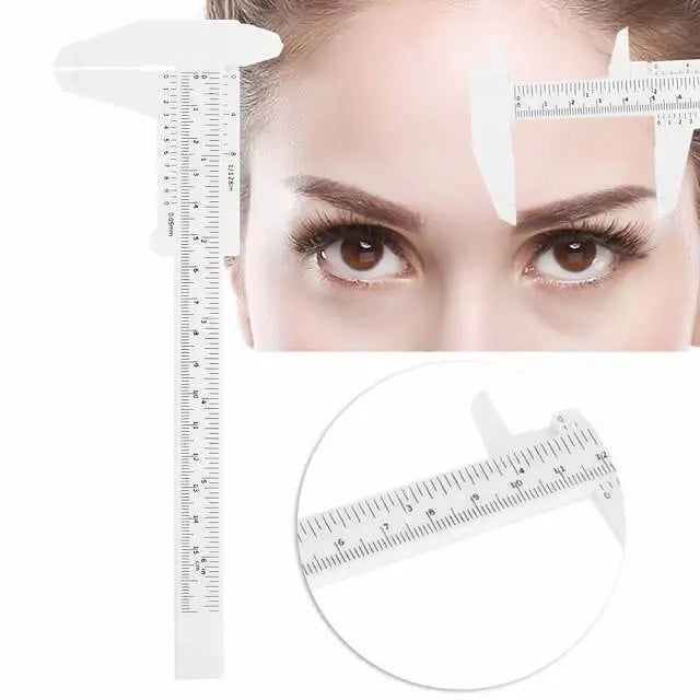 Waterproof Plastic Eyebrow Permanent Makeup Ruler Students Experimental Measurement Tools For Permanent Makeup Tattoo Eyebrow Line Lip (3 pcs)
