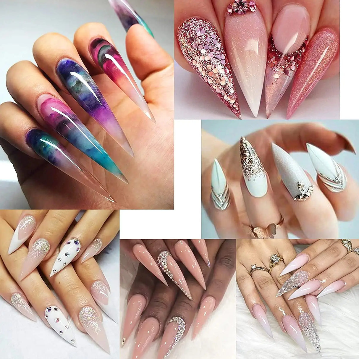 Acrylic Medium Stiletto Nail Tips 600pcs