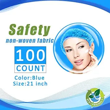 Disposable Hair Nets, Elastic Head Cover, Bouffant Caps, Sanitation Head Cover for Food Service, Spa Men & Women