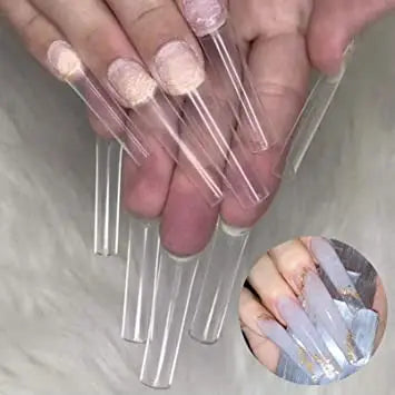 Extra Long Coffin Nail Tips- Clear (600pcs)