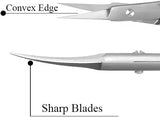 Cuticle Scissors - Curved Blade, Extra Fine Pointed Tip Professional Manicure Scissors for Cuticles, Beard, Nose Hair, Eyelash, Mustache