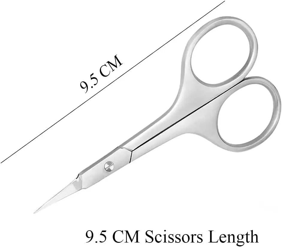 Cuticle Scissors - Curved Blade, Extra Fine Pointed Tip Professional Manicure Scissors for Cuticles, Beard, Nose Hair, Eyelash, Mustache