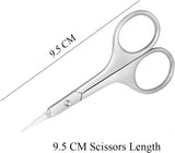 Cuticle Scissors - Curved Blade, Extra Fine Pointed Tip Professional Manicure Scissors for Cuticles, Beard, Nose Hair, Eyelash, Mustache