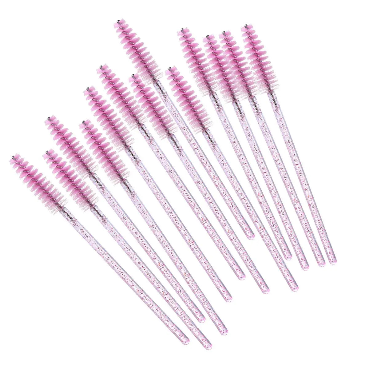 Disposable  Applicators Kits for Eyelash Extensions and Eyebrow Brush Mascara Brushes , Mascara Wands Makeup Brushes (Crystal Pink)