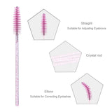 Disposable  Applicators Kits for Eyelash Extensions and Eyebrow Brush Mascara Brushes , Mascara Wands Makeup Brushes (Crystal Pink)