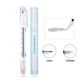 Microblading Skin Marker Tattoo Stencil Markers Pen Permanent Makeup Position Mark Surgical Tip Sterile with Paper Ruler for Eyebrow, Lips, Skin