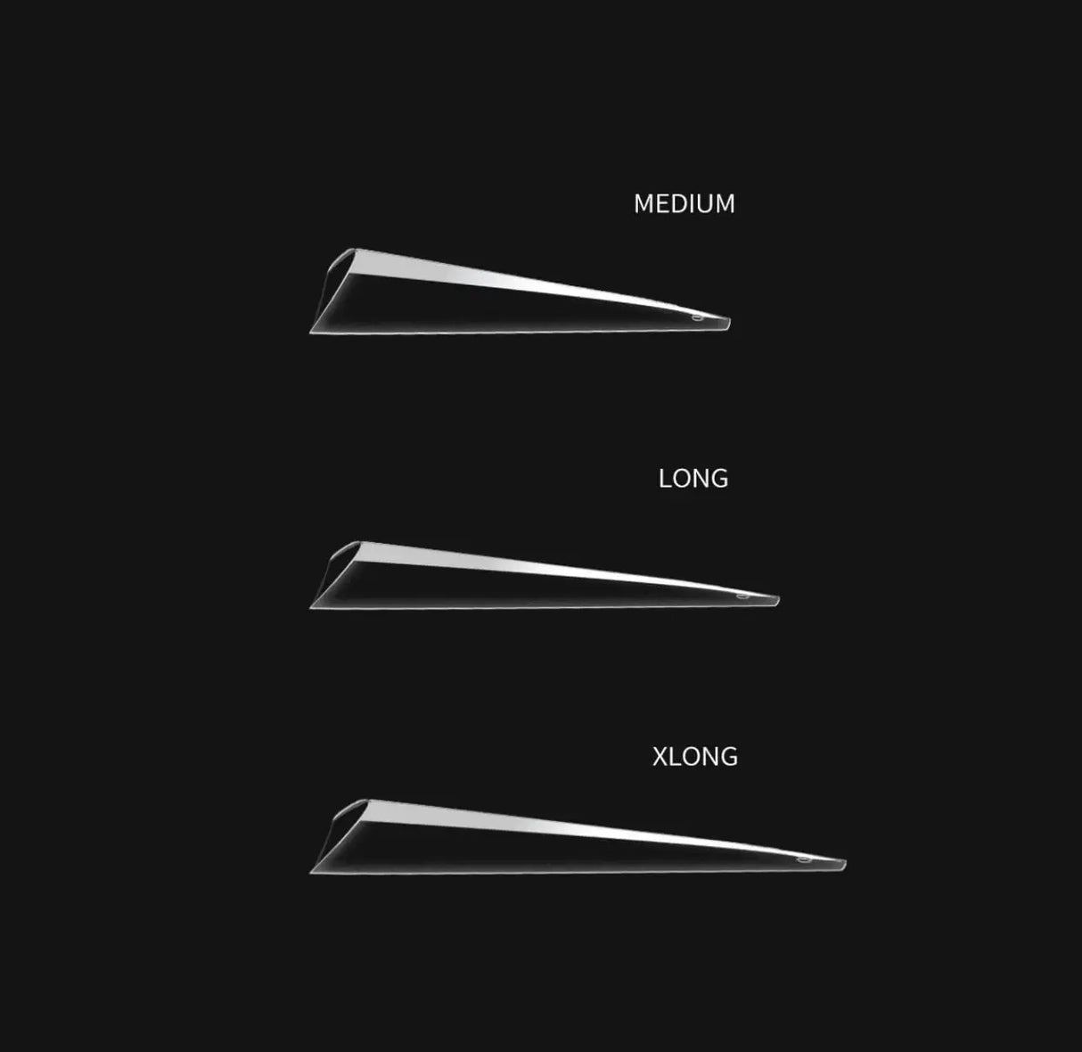 XXL STILETTO Pointy Clear Tips (0-9) 500 pcs Nail