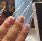 XXL STILETTO Pointy Clear Tips (0-9) 500 pcs Nail