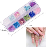 12 Color/Set 3D Butterfly Nail Glitter Sequins