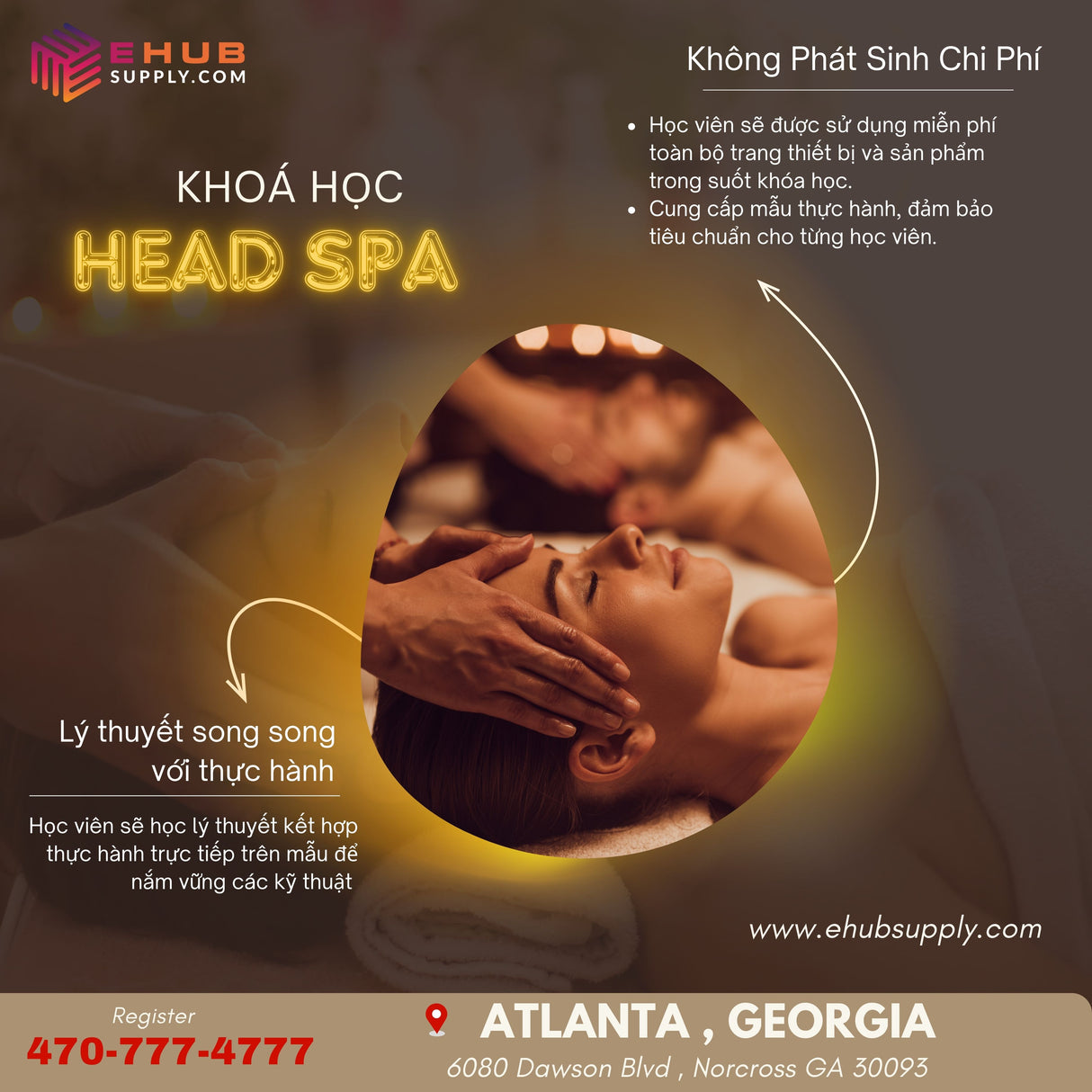 Head Spa Course - Khoá học gội đầu dưỡng sinh chuyên sâu - Headspa - Shampoo bed - NORCROSS, GEORGIA (2 Days)