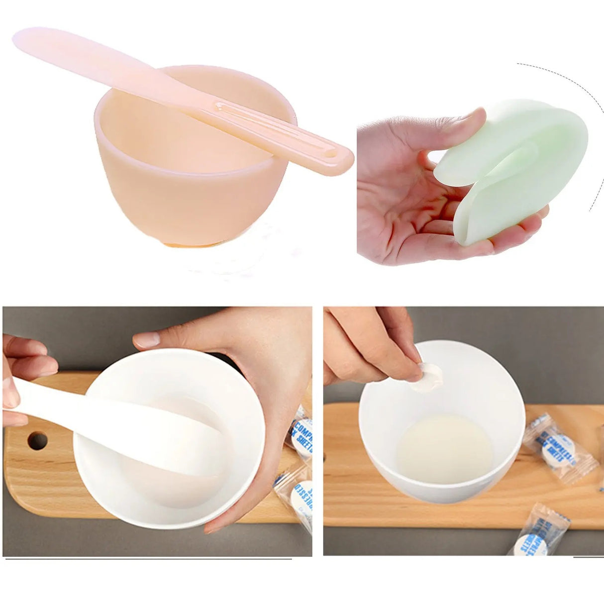 4 Pcs Silicone Face Mask Mixing Bowl Set