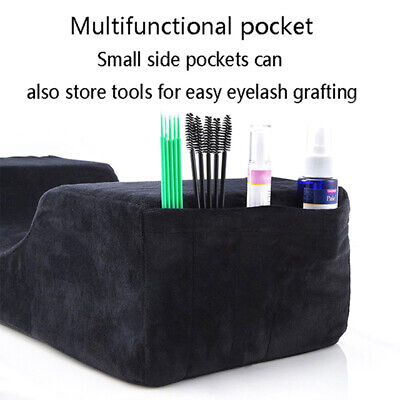 Lash Pillow for Lash Extensions, Eyelash Extension Pillow, Lash Bed Pillow, U Shaped Memory Foam Neck Pillow for Eyelash Extensions, Black- Pink